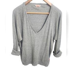 ARITZIA TNA GREY PANOMA V NECK SHIRT